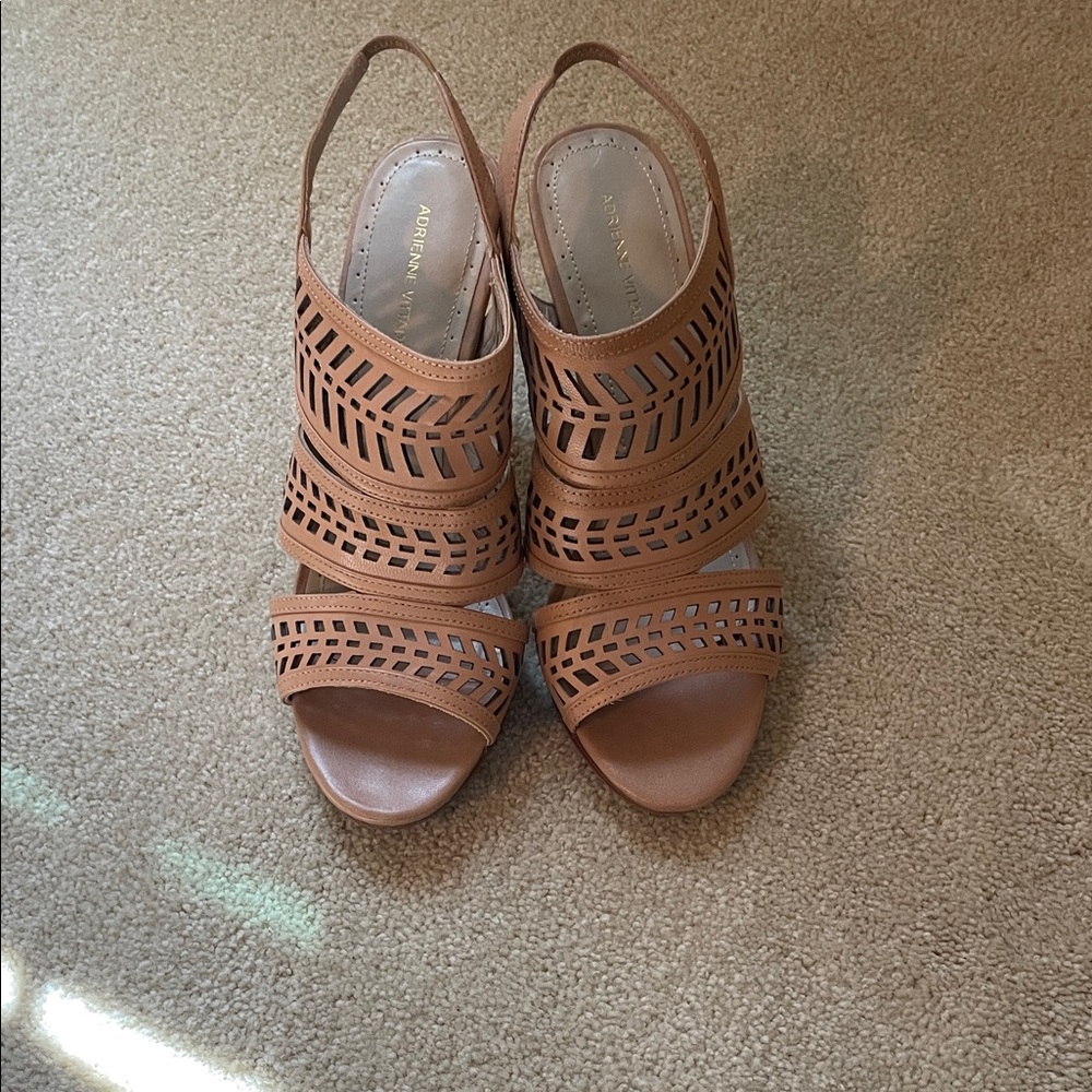 Adrienne Vittadini Tan Wedge Sandals